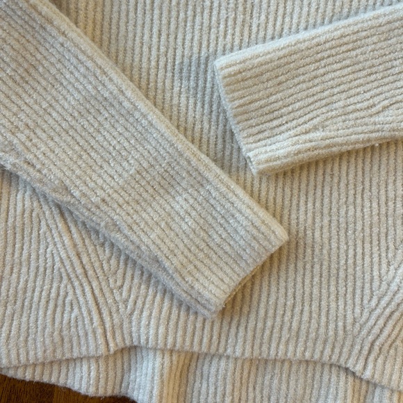Madewell Northfield Mockneck Sweater Women's Medium Antique Cream Ribbed Soft - Picture 3 of 14